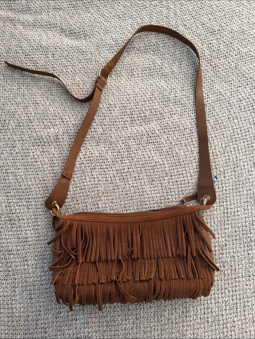 Haute Hippie Brown Fringed Leather Crossbody Bag
